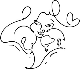 twin boys and mother outline sket