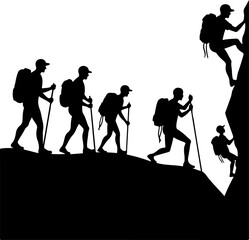 Obraz premium Hiking Climber Silhouette Bundle