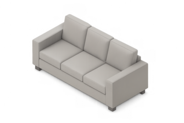 White modern three-seater sofa furnishing contemporary interior spaces, creating comforting and stylish home living concepts