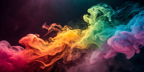 Obraz premium colorful smoke on black background