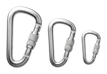 Climbing gear essentials carabiners for adventurers outdoors tools isolated on transparent background