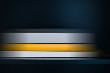 Abstract Yellow Progress Bar Motion on Dark Background