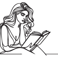 girl one line. vector drawing.
