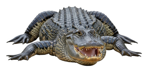 Crocodile encounter swamp habitat wildlife natural perspective isolated on transparent background
