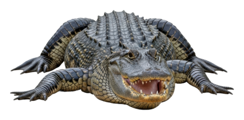 Crocodile encounter swamp habitat wildlife natural perspective isolated on transparent background