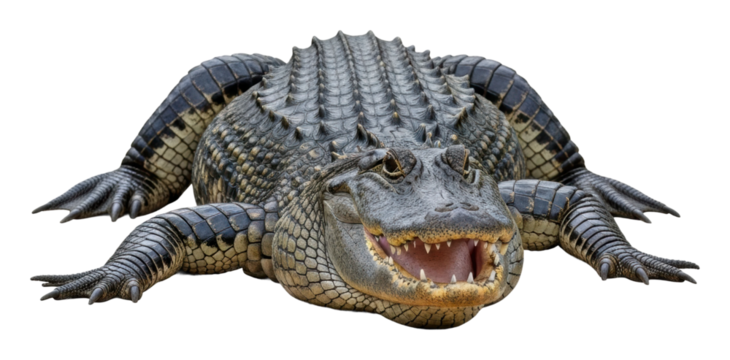 Crocodile encounter swamp habitat wildlife natural perspective isolated on transparent background