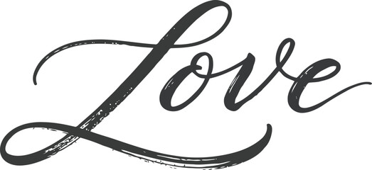 Elegant Love Script Text Illustration for Valentines Day and More