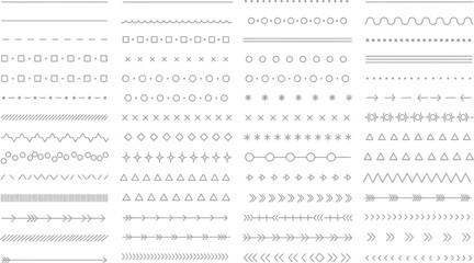 Collection of decorative divider lines and borders for graphic design elements