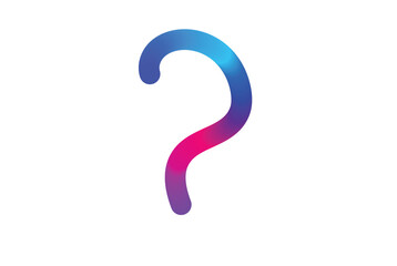 Fototapeta premium Gradient question mark on white background for graphic design and illustration