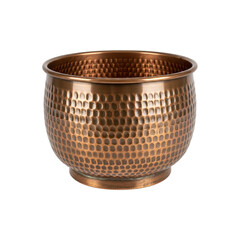 Hammered copper bowl isolated on white background.Clipping path.