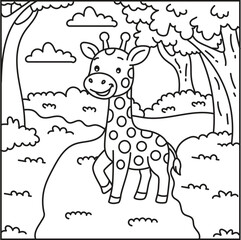Cute and cozy animal coloring page for kids and adults