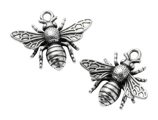 Creating silver bee charms crafting event in artisan isolated on transparent background