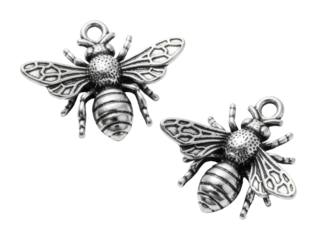 Creating silver bee charms crafting event in artisan isolated on transparent background