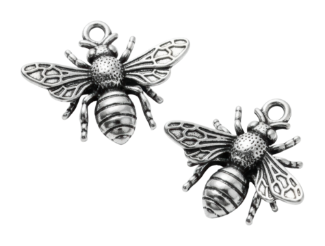 Creating silver bee charms crafting event in artisan isolated on transparent background
