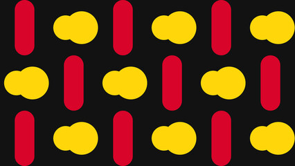 Abstract Geometric Pattern with Red and Yellow Shapes