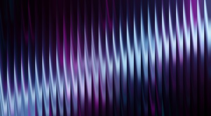 Abstract 3D rendering of vertical lines in gradients of purple and blue. The lines create an optical illusion of depth and movement, ideal for design backgrounds