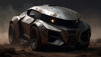 Armored futuristic aggressive cyber design extreme terrain car
