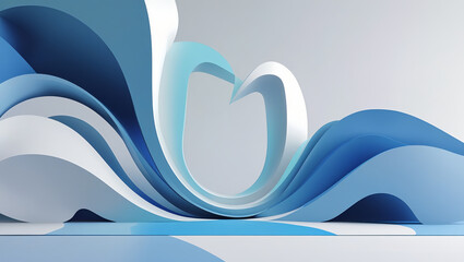 Abstract Flowing Structure in Blue and White Representing Medical Knowledge Systems and Collaborative Education. Perfect for modern websites, corporate communications, or academic publications.