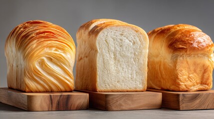 Variety of fluffy loaves showcasing unique textures and layers
