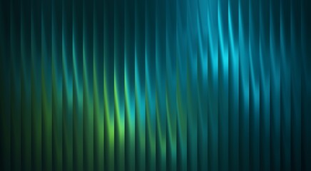 Abstract design with vertical lines and a blend of blue and green colors that creates a sense of depth and fluidity. The lighting gives a sense of both calmness and intrigue