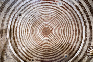 Striped dome interior, Rotonda di Montesiepi - Chiusdino, Italy