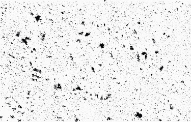 Abstract grunge vector design featuring a textured pattern on a white background with diverse black splashes and spots