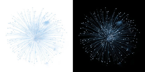 Blue firework burst PNG. Cyan winter holiday explosion