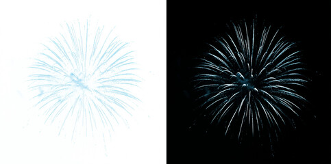 Blue firework burst PNG. Cyan winter holiday explosion