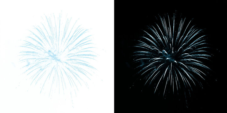 Blue firework burst PNG. Cyan winter holiday explosion
