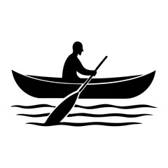 man in canoe