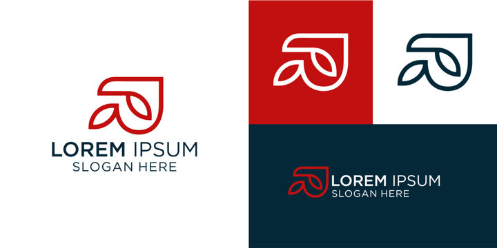 Letter J Leaf Logo Design for Sustainable Business Branding, Fresh and Minimalist Style for Eco-Friendly Companies, Clean Line Art for Corporate Identity, Nature Inspired Brand Mark