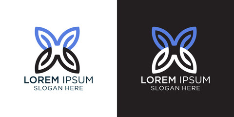 Logo design with stylized butterfly or flower concept for branding and visual identity projects, perfect for startups, beauty brands, and eco-conscious businesses