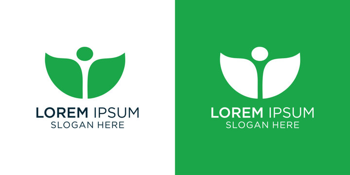Logo design featuring a stylized person blossoming into nature, perfect for wellness brands, sustainable businesses, and eco-friendly initiatives that value growth and harmony