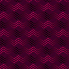 Seamless Geometric Abstract Vector, Wavy Zigzag Gradient Background Pattern in Magneta, Purple, Pink And Black 