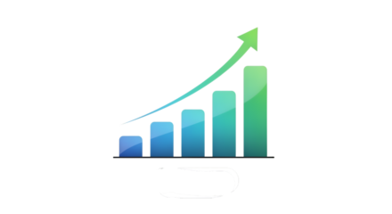 A visually appealing bar graph showcases incremental growth trending upwards on a dark background.