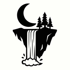 Christmas vector illustration of a man and angel silhouettes with a star, perfect for a winter holiday greeting card design