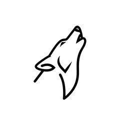 Minimalist Wolf Monoline Logo &ndash; Clean Geometric Solid Vector Outline