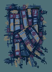 Abstract image for printing. Picture for modern interiors. The picture is painted by hand on a tablet.