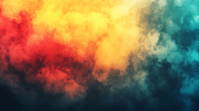 Dreamy abstract gradient with warm red, orange, yellow, and teal tones softly blurred together, creating a smooth, atmospheric background ideal for digital art and wallpapers.