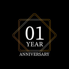 1 year anniversary logo black and gold