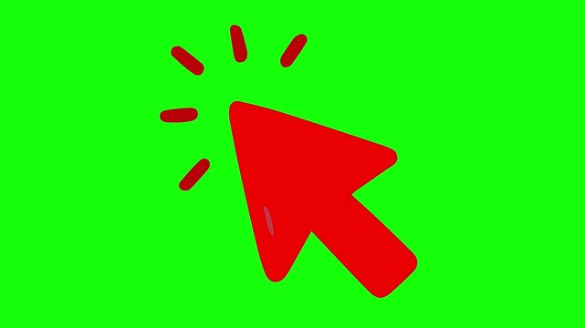 Doodle red arrows with green screen background. 4K Video. Financial arrow growth decline different info path up down next interface direction cursor collection 