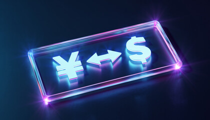 Currency Exchange Illustration: An illustrative representation of currency exchange between the Japanese Yen and the American Dollar, symbolizing international trade and financial transactions.