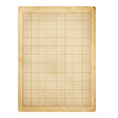Old graph paper texture background isolated on transparent background