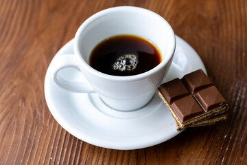 Close-Up of Coffee with Dubai Chocolates