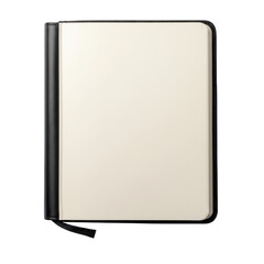 Closed notebook with blank pages isolated on transparent background