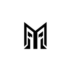 Geometric Monogram M Logo – Minimalist Solid Black Vector Branding