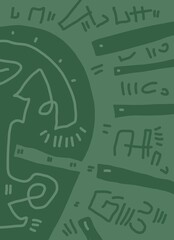 Minimal abstract image for printing. Picture for modern interiors. The picture is painted by hand on a tablet.