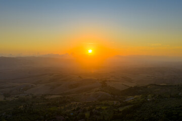 Sunset over Tuscan Hills - Volterra, Italy