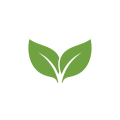 Eco Leaf Harmony Logo – Minimal Solid Green Nature Vector Symbol