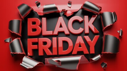 Black Friday design with bold torn paper dramatic effect.